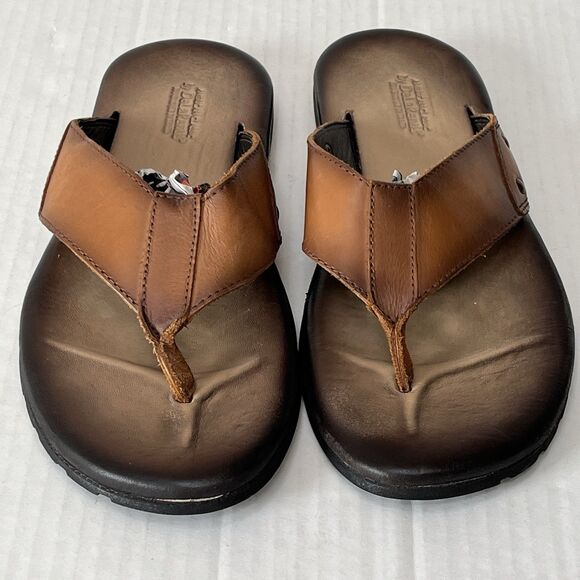De La Rentis Handmade Leather Flip Flop Slip On Strap Sandals Mens 10 Vacation main image 9